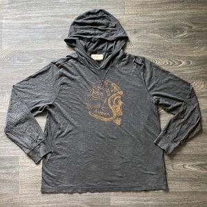 Denim & Supply Ralph Lauren Mens Long Sleeve Hooded T-shirt Size XXL Gray